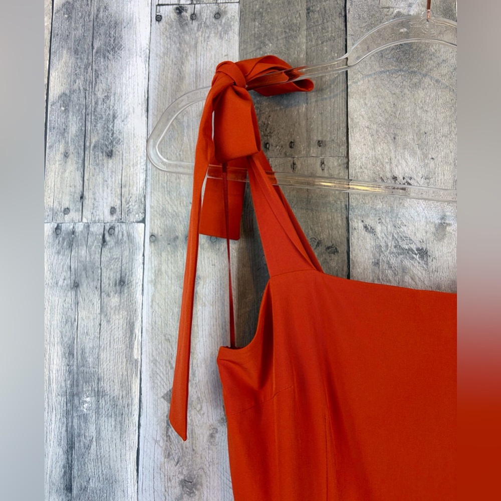 A Loves A Square Neck Teired Maxi Dress in Burnt Orange Stripe Size Small. - Picture 4 of 10